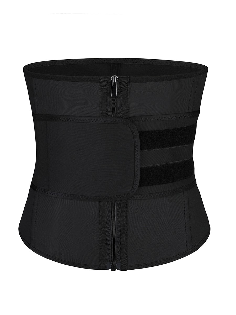 Black Big Size Latex Waist Trainer 7 Steel Bones Fitness