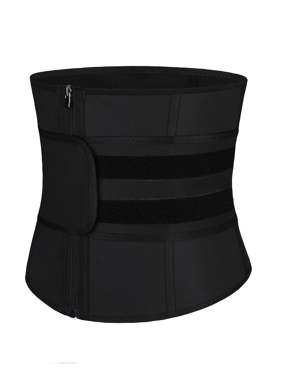 Black Big Size Latex Waist Trainer 7 Steel Bones Fitness