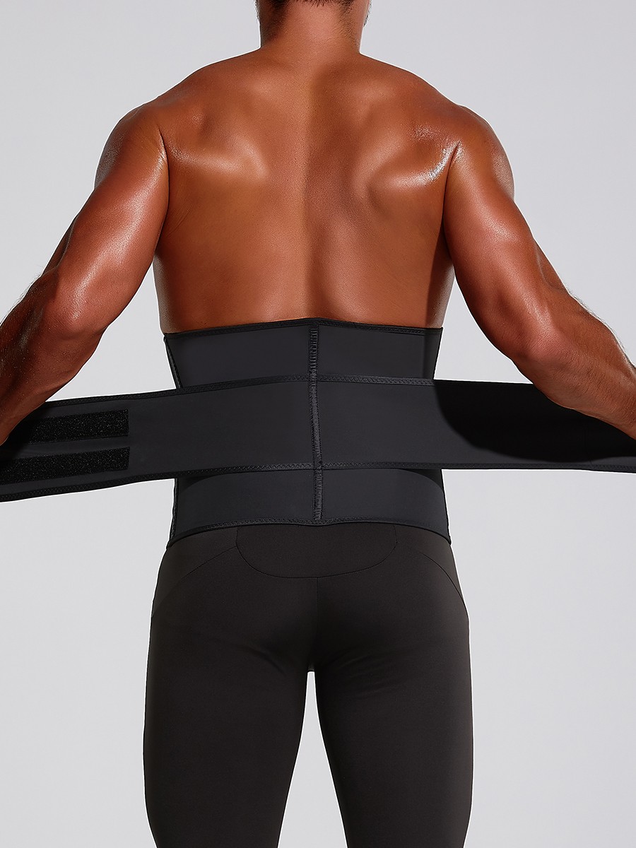 Black Big Size Latex Waist Trainer 7 Steel Bones Fitness