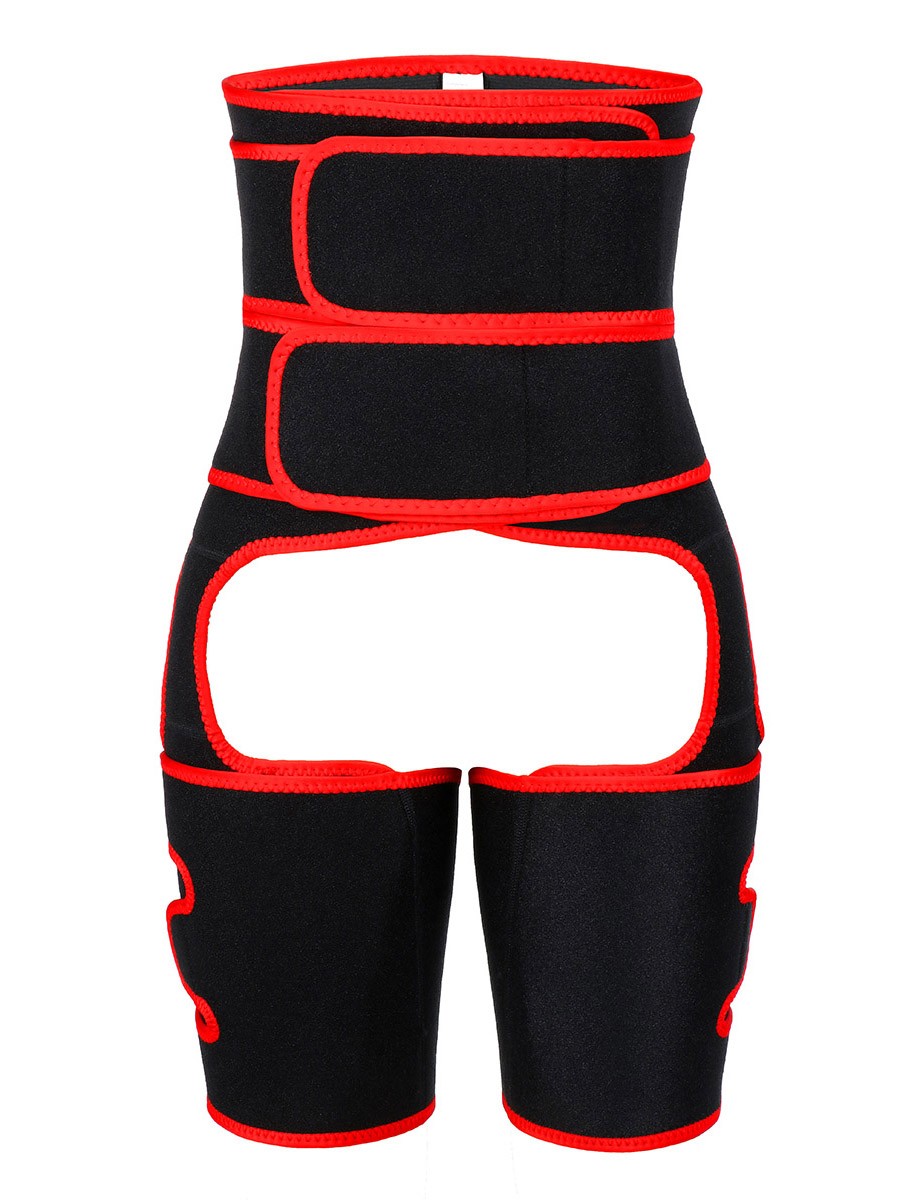 Curve-Creating Red 2-In-1 Double Strap Waist And Thigh Trainers