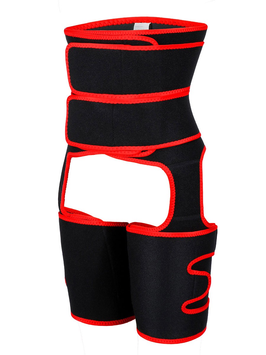 Curve-Creating Red 2-In-1 Double Strap Waist And Thigh Trainers