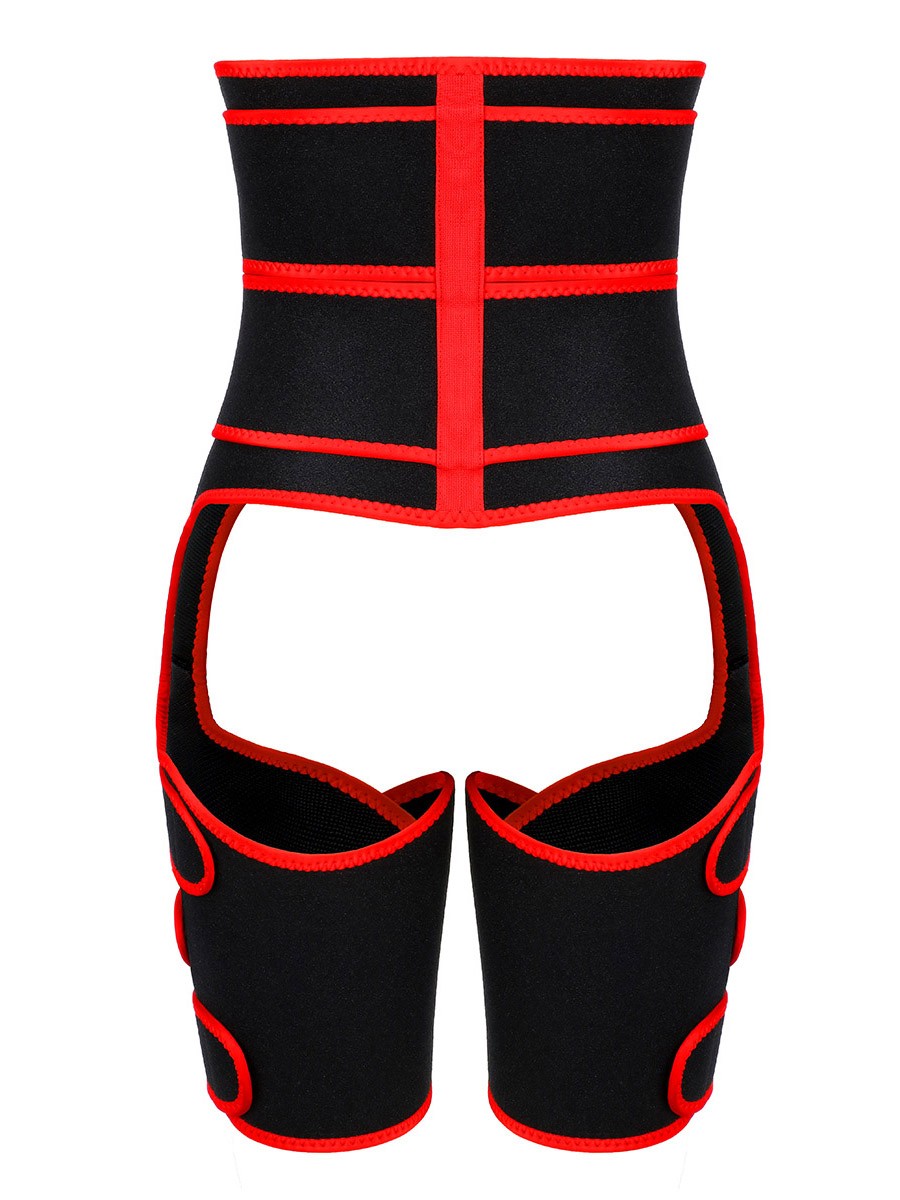 Curve-Creating Red 2-In-1 Double Strap Waist And Thigh Trainers