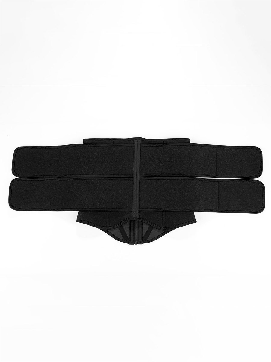 Black Neoprene Double Belts Waist Trainer High-Compression