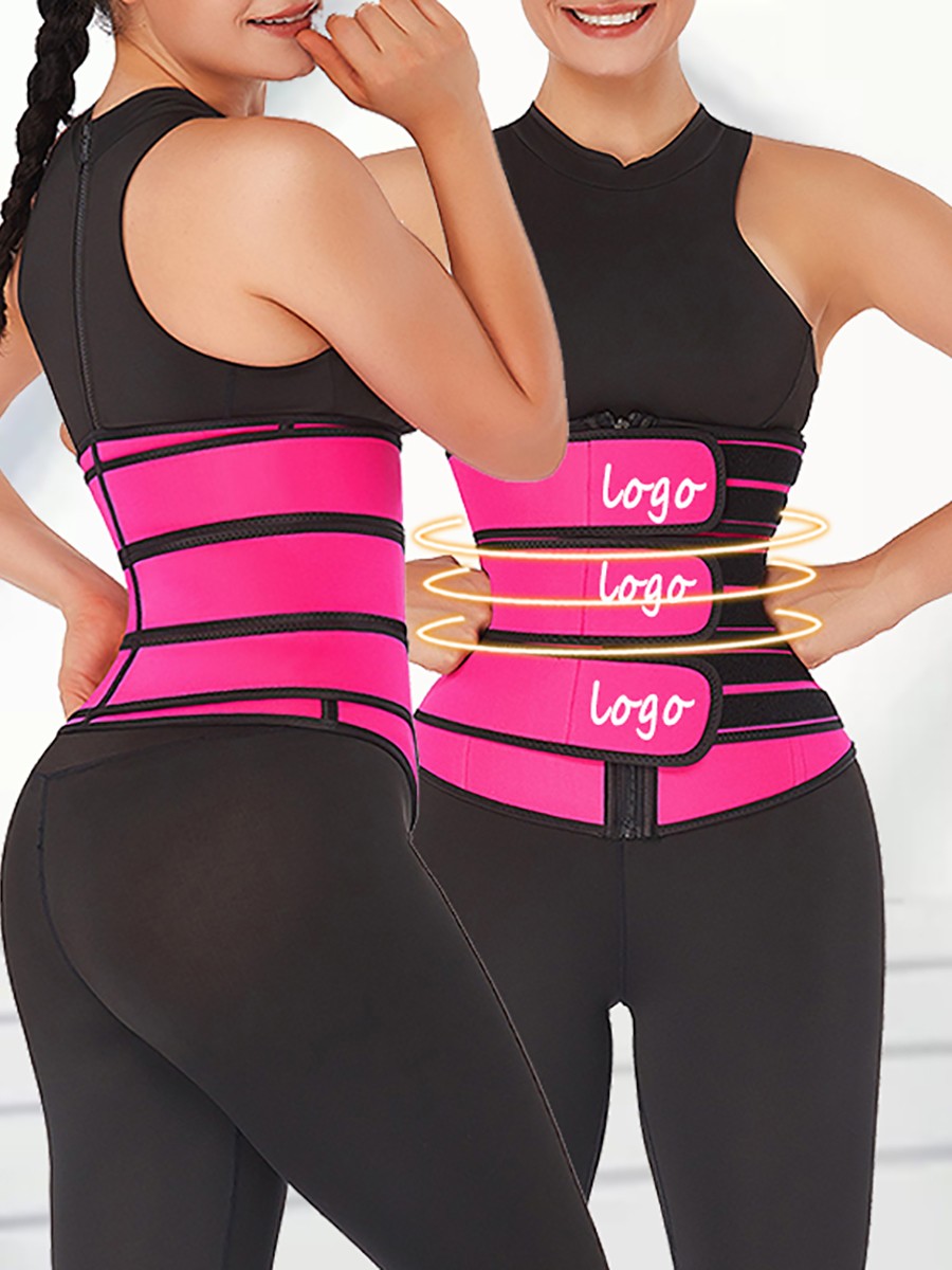 Workout Rose Red Zipper Neoprene Waist Cincher Slimming Waist