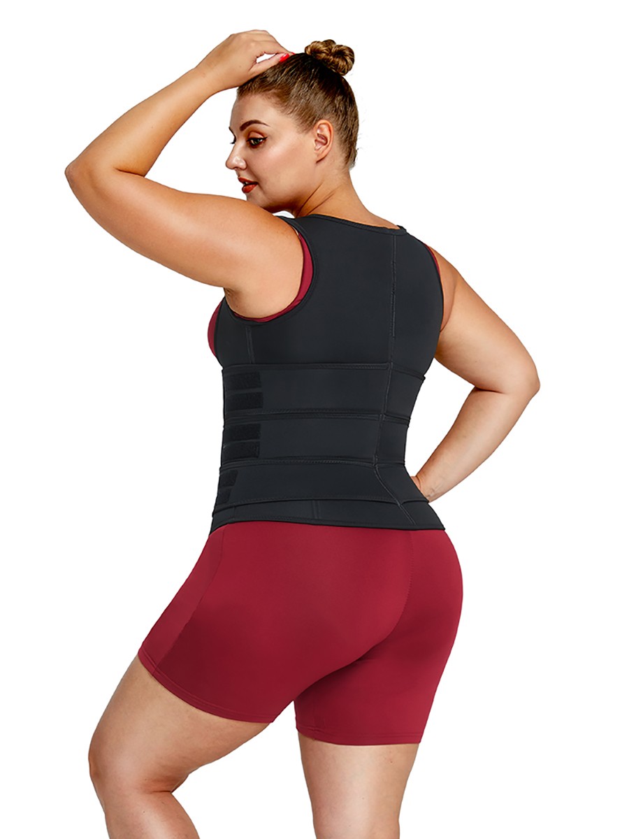 Black Neoprene Waist Trainer Plus Size Three-Belt For Workout