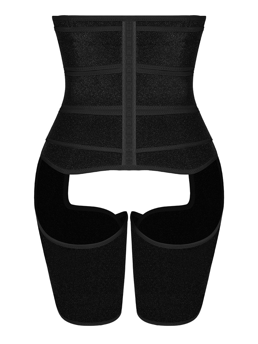 Tummy And Thigh Shaper Neoprene Black 3 Belts Firm Foundations