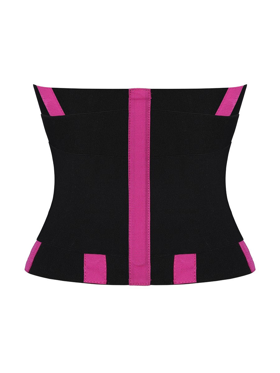 Rose Red Contrast Color Plus Waist Trainer With Straps Custom Logo