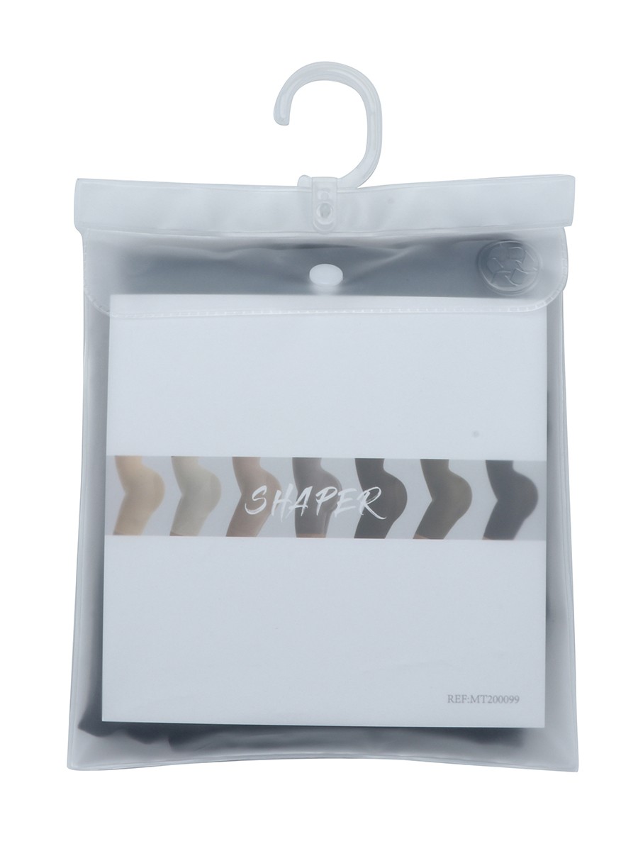Apricot Seamless Shapewear Shorts With Buckle Tummy Control High Rise