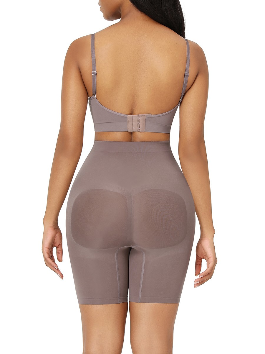 Purple Plus Size High Waist Shapewear Shorts Shaping Comfort