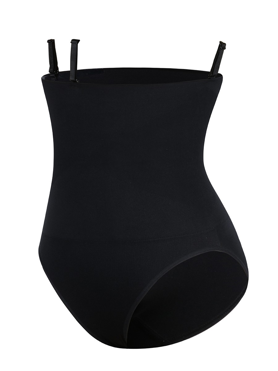 Black Large Size Seamless Buckle Tummy Flattening Underwear