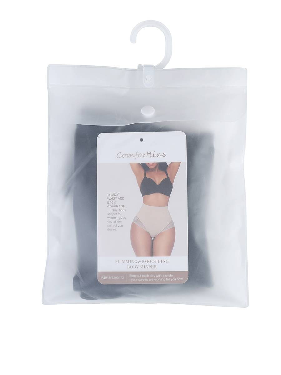 Black Seamless Plus Size Butt Lifter Lace Trim Body Trimmer