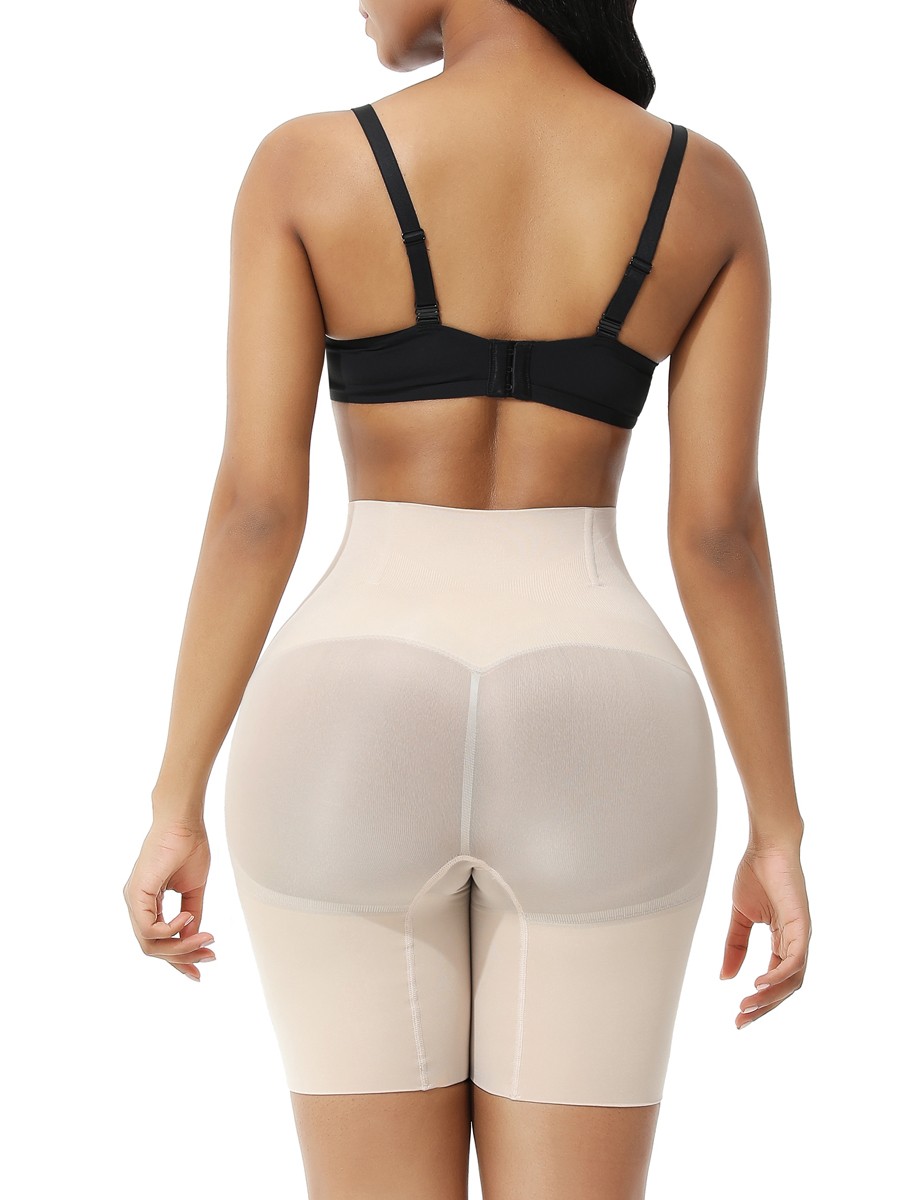 Nude Seamless Plus Size Tummy Control Shorts High-Compression