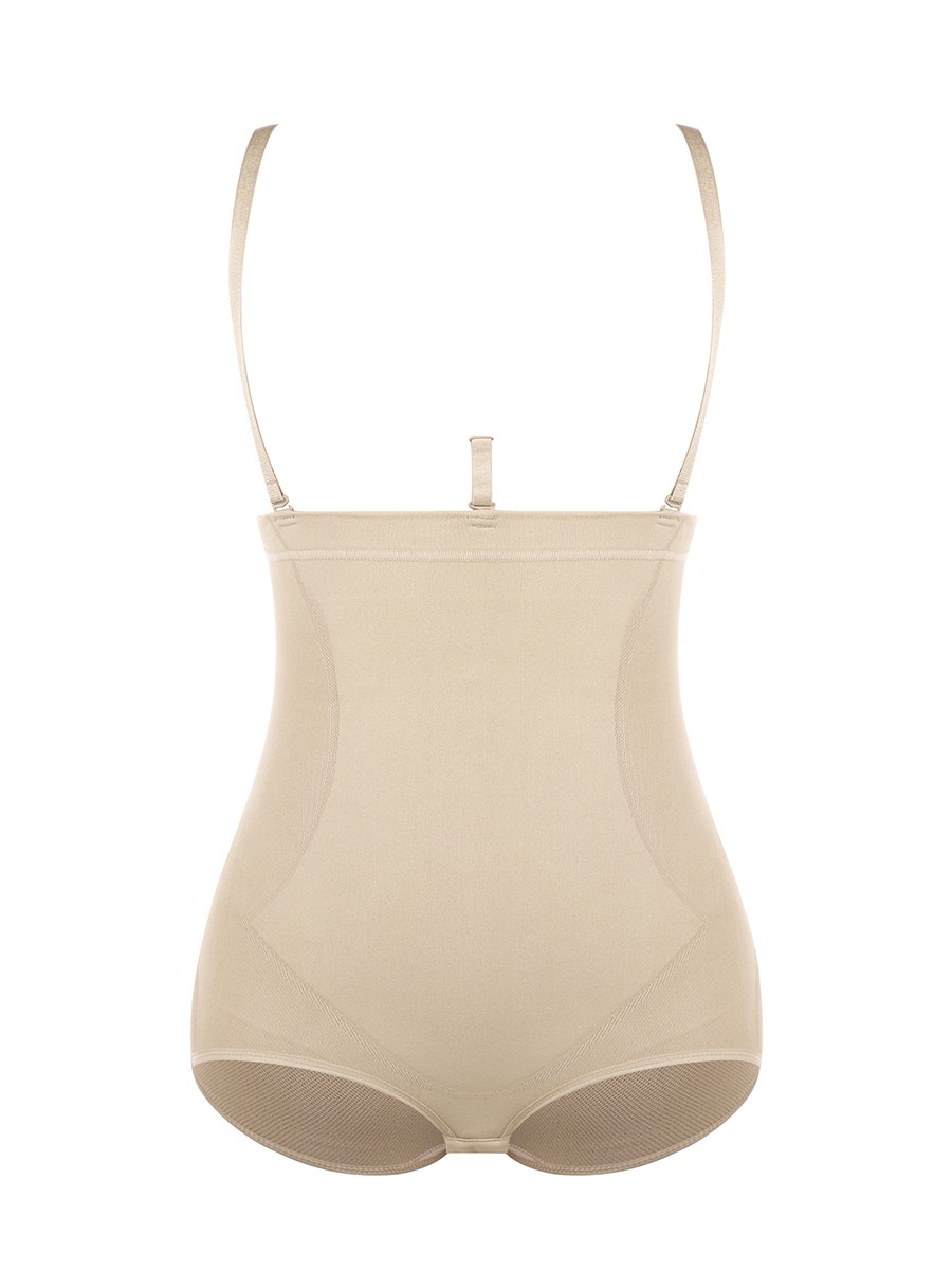 Skin Color Seamless Tummy Control Underwear Adjustable Straps