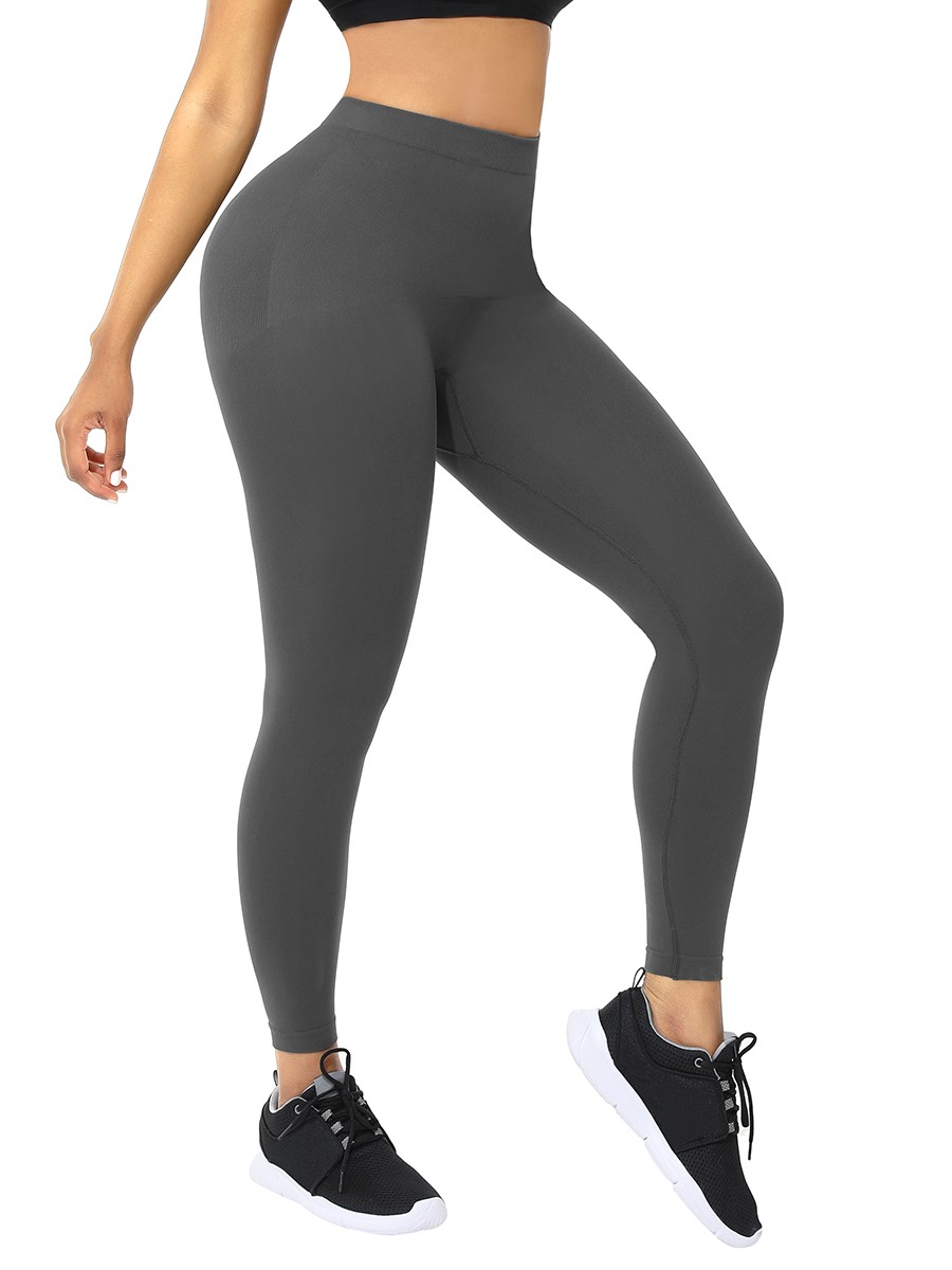 Plus Size Gray Ankle Length Leggings Shaper Ultimate Stretch