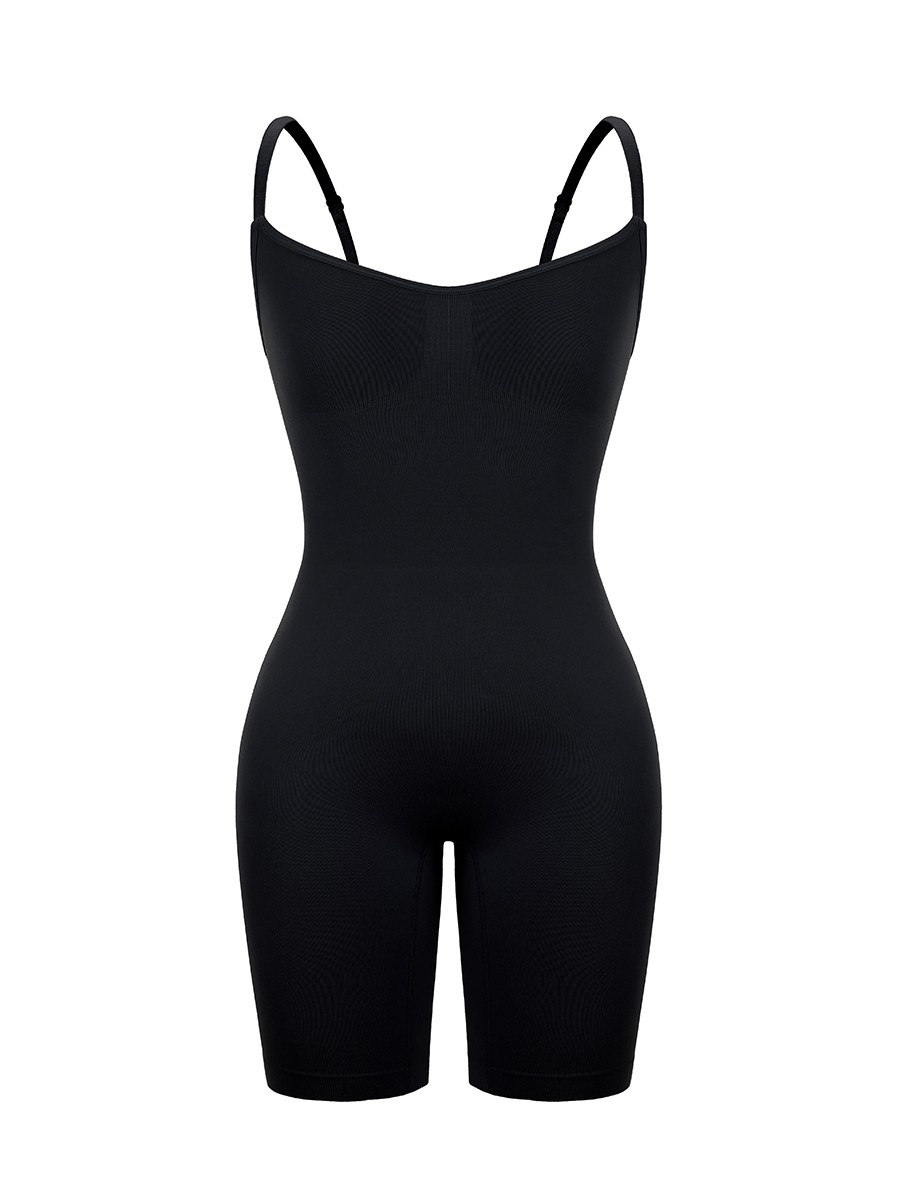 Black Seamless Plus Size Full Body Shaper Firm Compression