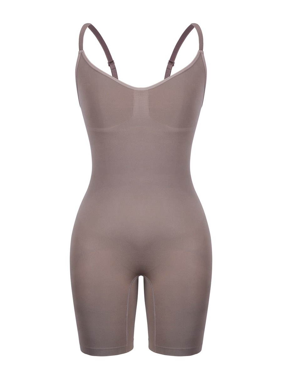 Purple Seamless Full Body Shapewear Open Gusset Curve Smoothing
