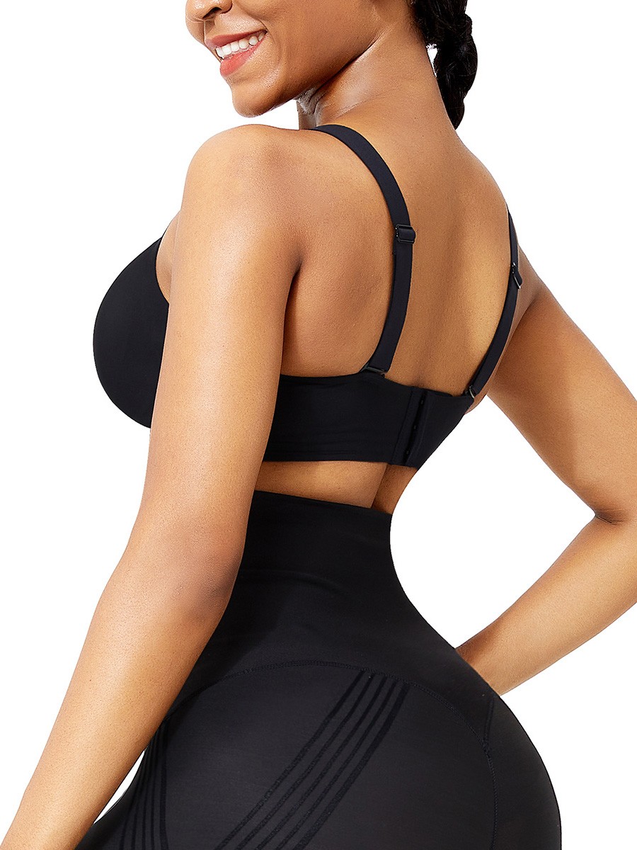Black Seamless Shapewear Bra Removable Pads Intant Shaping
