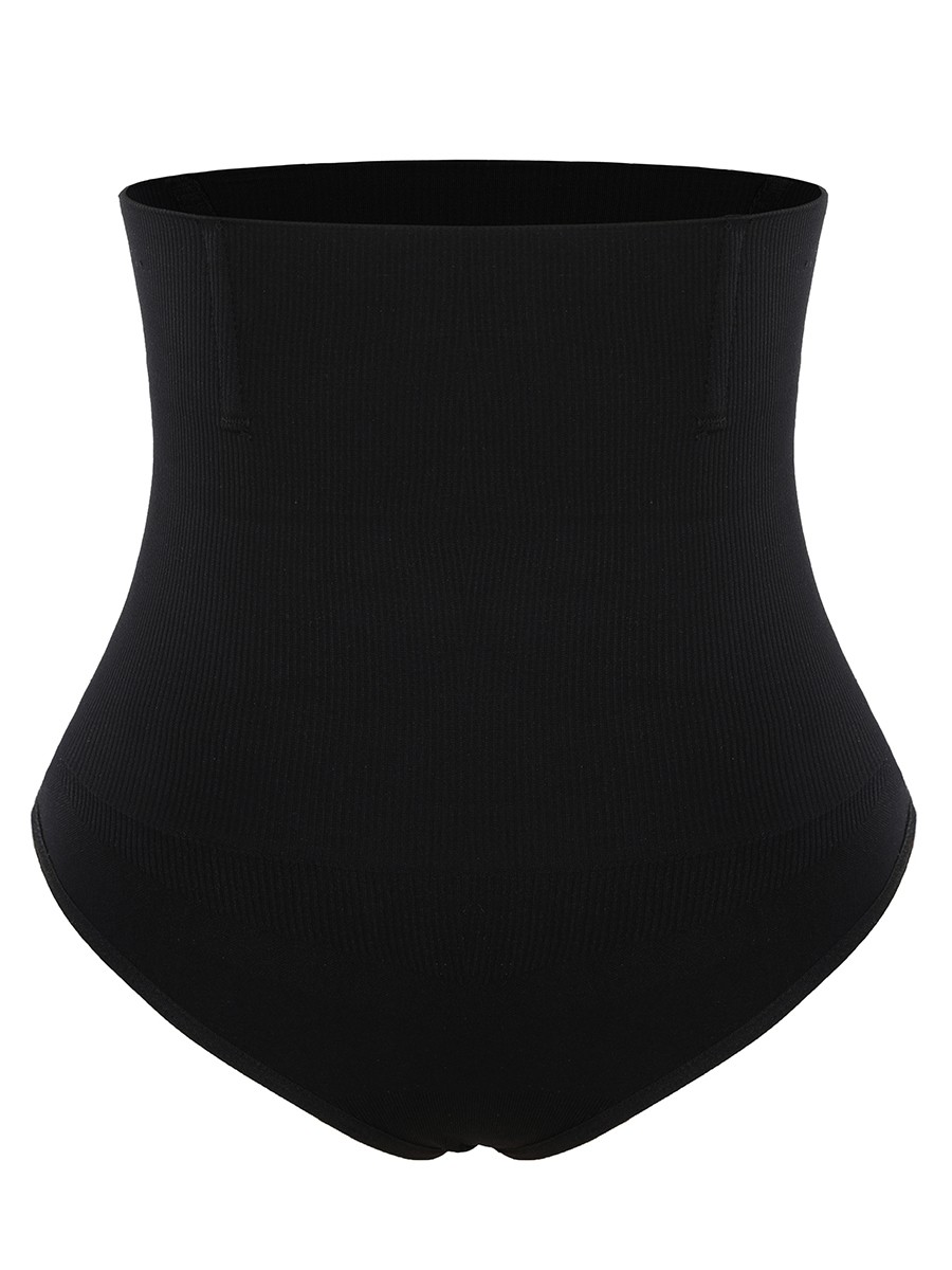 Black Seamless Body Shaper Thong 4 Steel Bones Curve-Creating