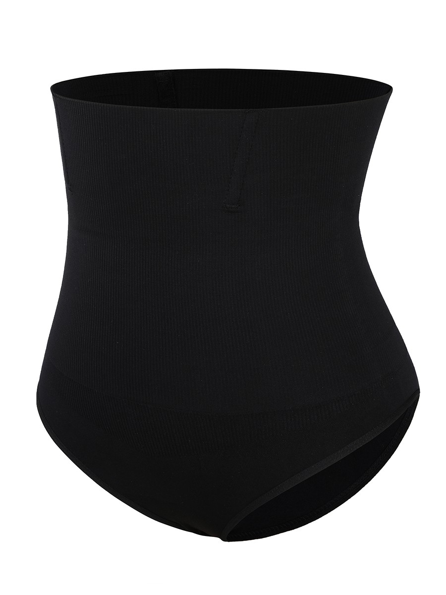 Black Seamless Body Shaper Thong 4 Steel Bones Curve-Creating