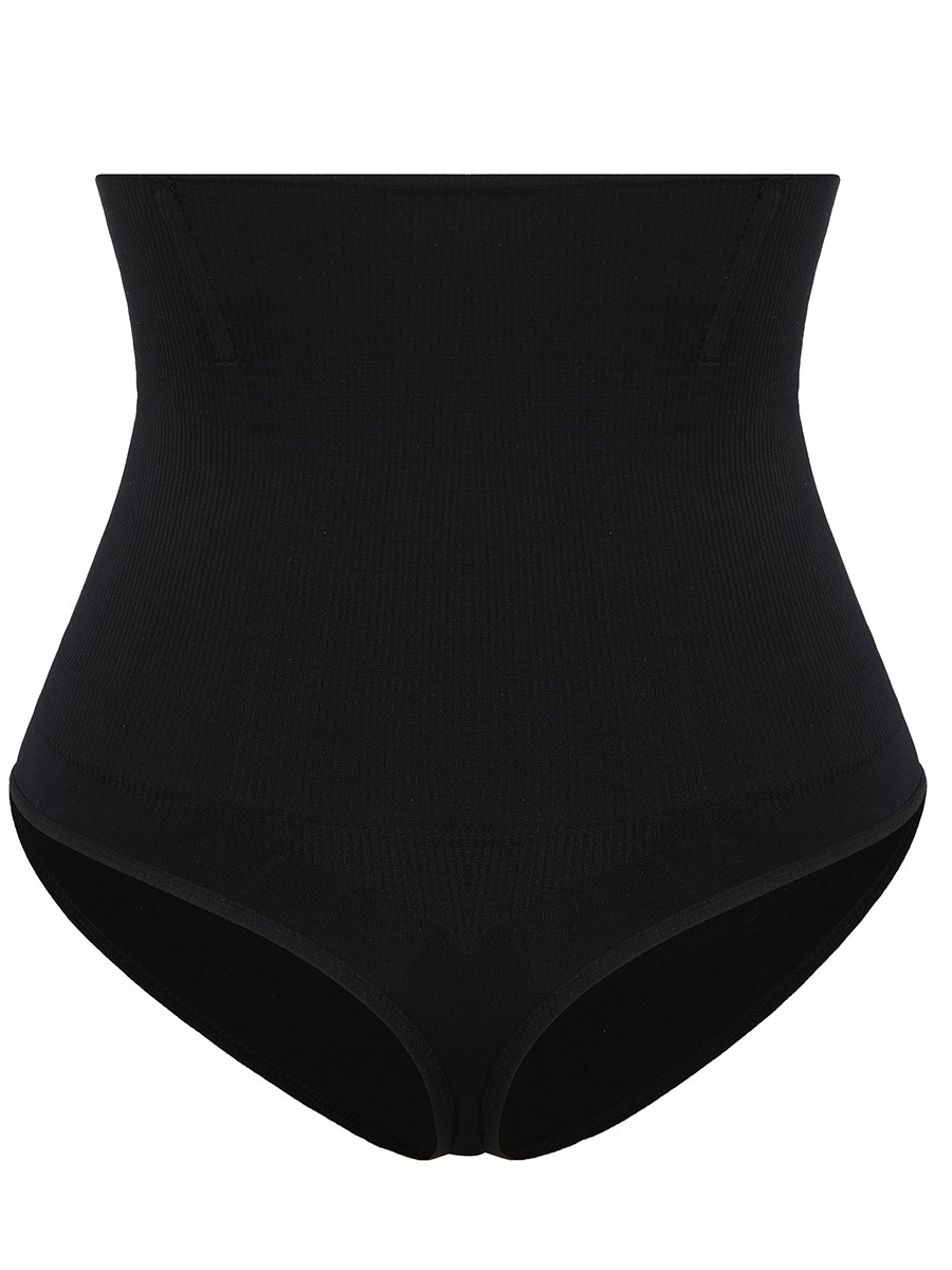 Black Seamless Body Shaper Thong 4 Steel Bones Curve-Creating