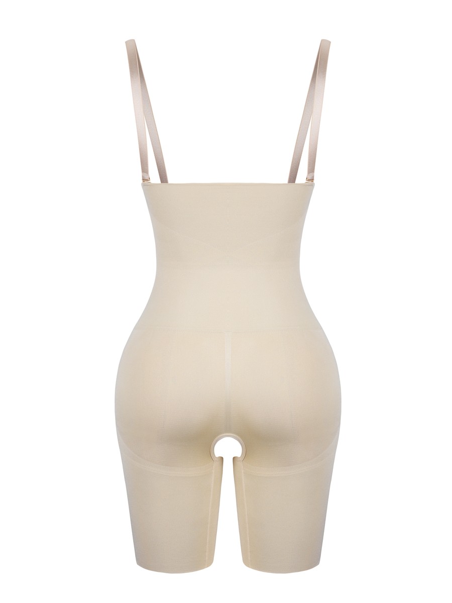 Nude Seamless Body Shaper Shorts Open Gusset Custom Logo