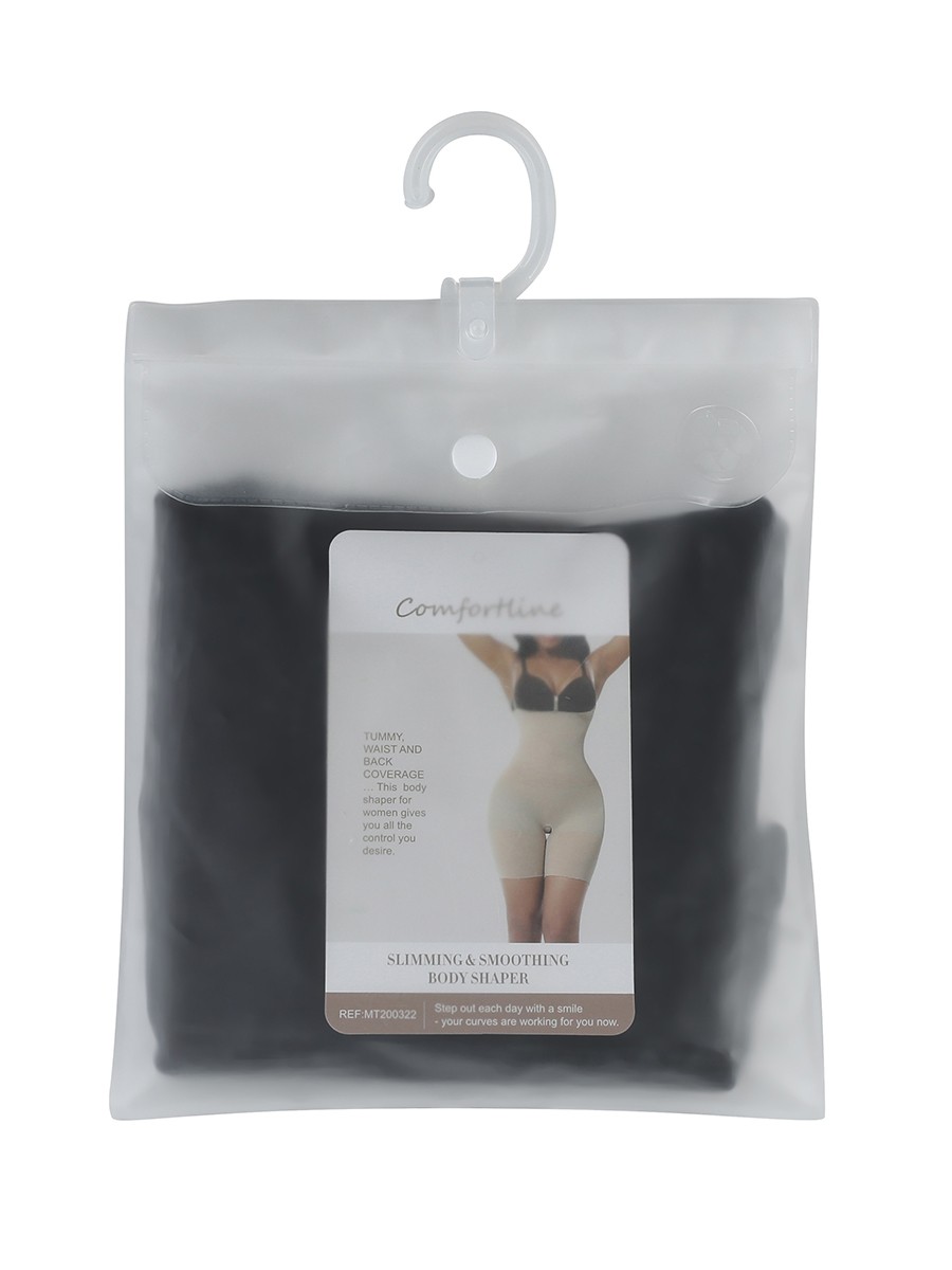 Black Open Gusset Seamless Shapewear Bodysuit High Impact