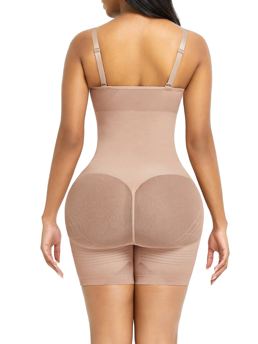 Skin Color Adjustable Straps Mesh Full Body Shaper Weight Loss