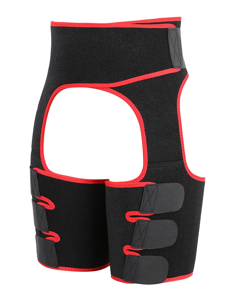 Red Neoprene Thigh Trainer 2-In-1 Adjustable Waist Shapewear