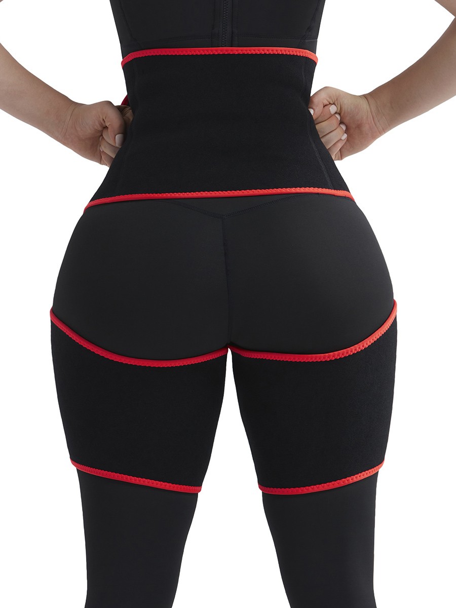 Slimming Tummy Red High-Waist Thigh Trimmer With Pocket Leisure Fashion
