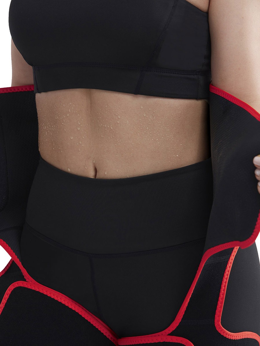 Slimming Tummy Red High-Waist Thigh Trimmer With Pocket Leisure Fashion