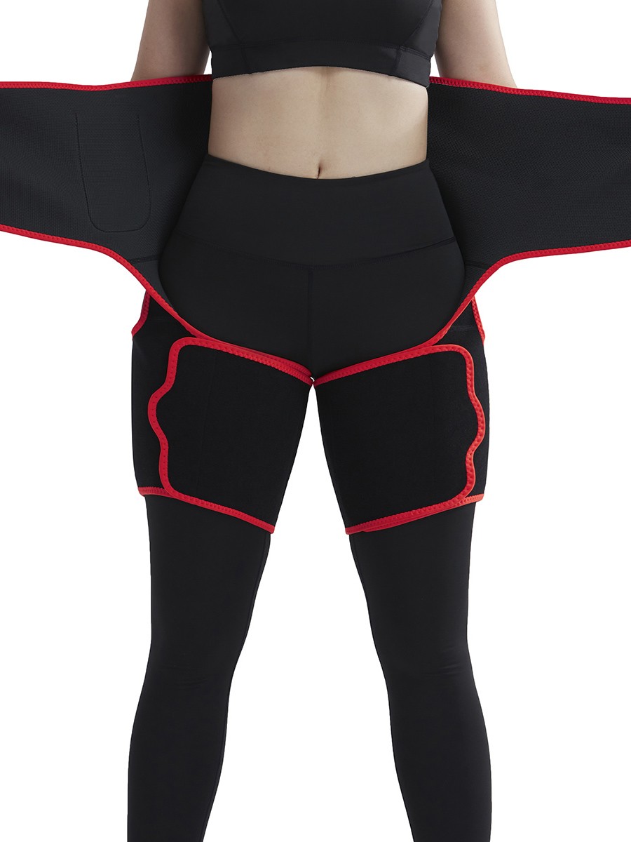 Slimming Tummy Red High-Waist Thigh Trimmer With Pocket Leisure Fashion