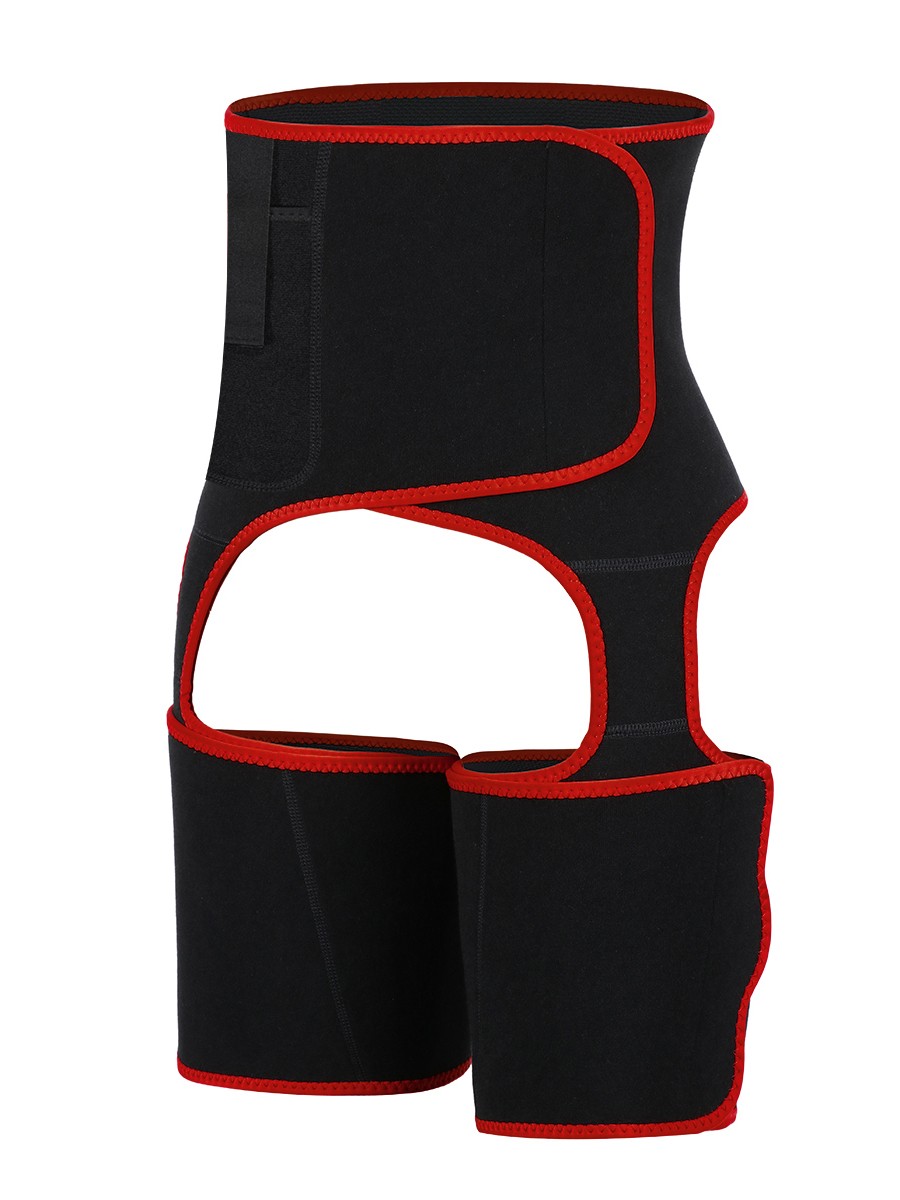 Slimming Tummy Red High-Waist Thigh Trimmer With Pocket Leisure Fashion