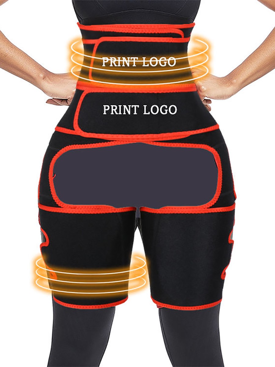 Curve-Creating Red 2-In-1 Double Strap Waist And Thigh Trainers