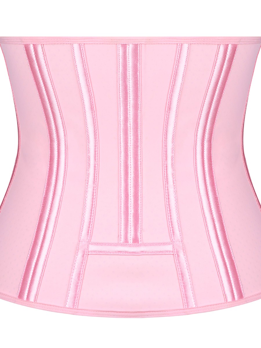 Pink 4 Rows Hook Waist Cincher Three-Layer Shaping Comfort