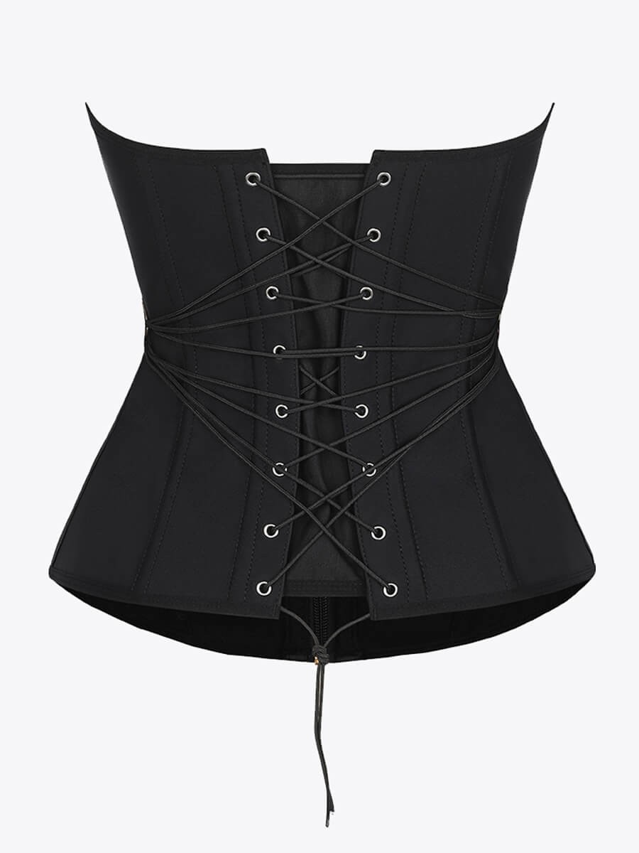 10 Steel Bones Latex Waist Trainer with Fan Lacing and Front Buckle Adjustment