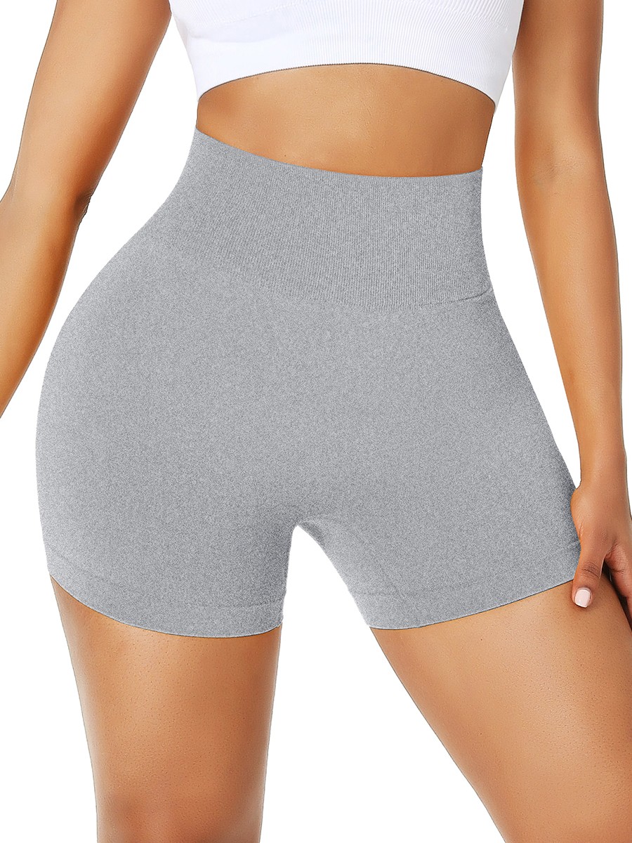 Fascinating Light Gray High Rise Mid-Thigh Length Shorts Moving