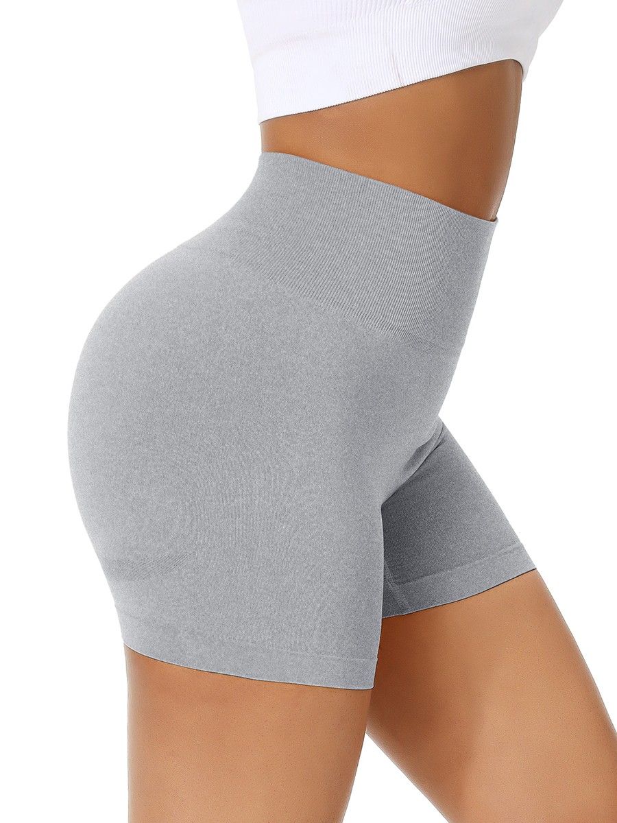 Fascinating Light Gray High Rise Mid-Thigh Length Shorts Moving