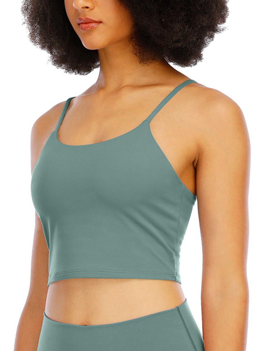 Light Green Wirefree Padded Yoga Bra For Women Runner