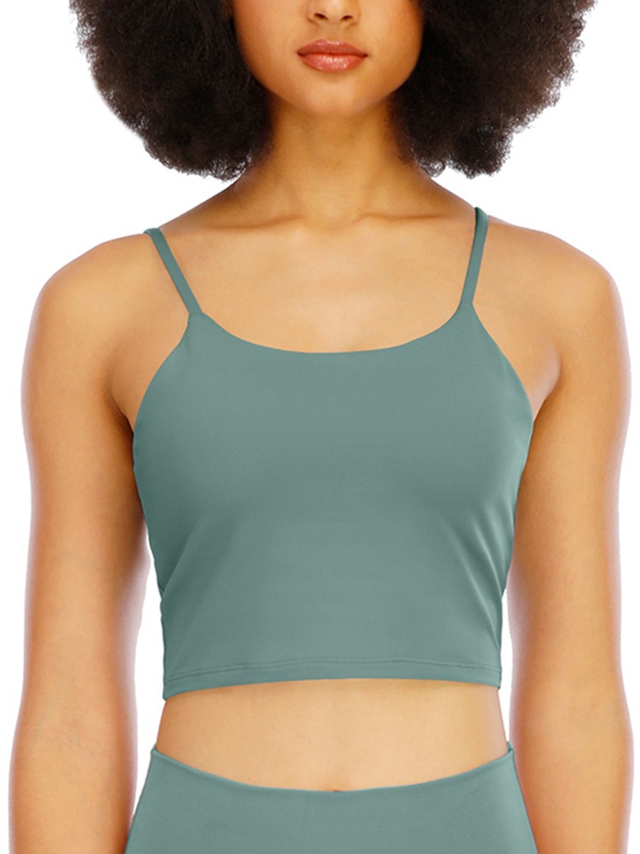 Light Green Wirefree Padded Yoga Bra For Women Runner