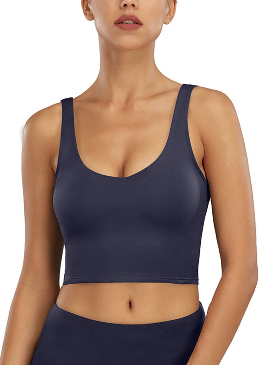 Sky Blue Running Tank Top Solid Color Strap Slimming Fit