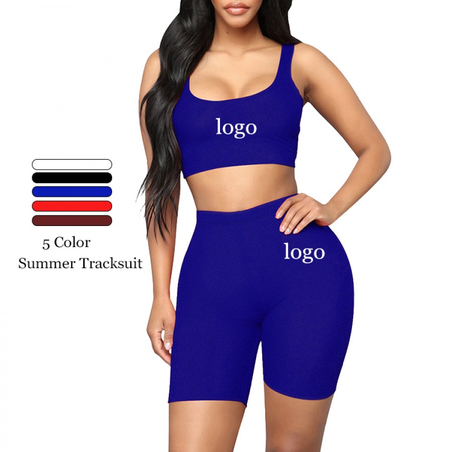 Royal Blue Solid Color Tight Suit High Rise High Elasticity