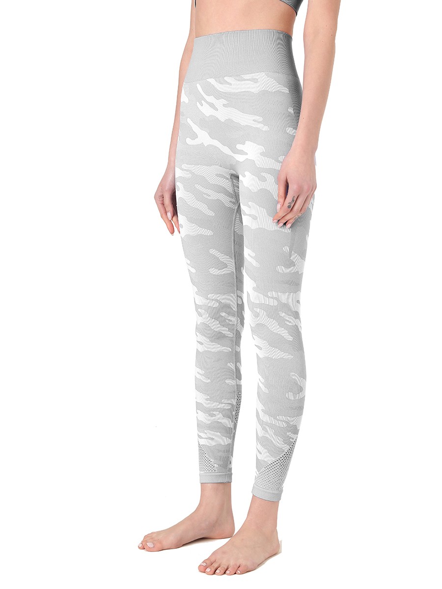 Light Gray Patchwork Athletic Suit Ankle Length High Elasticity