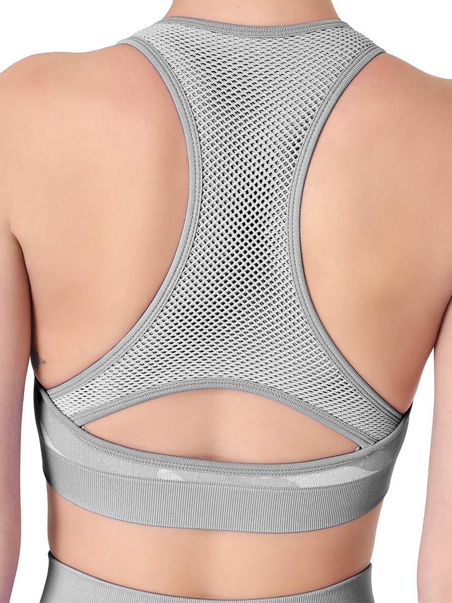 Light Gray Patchwork Athletic Suit Ankle Length High Elasticity