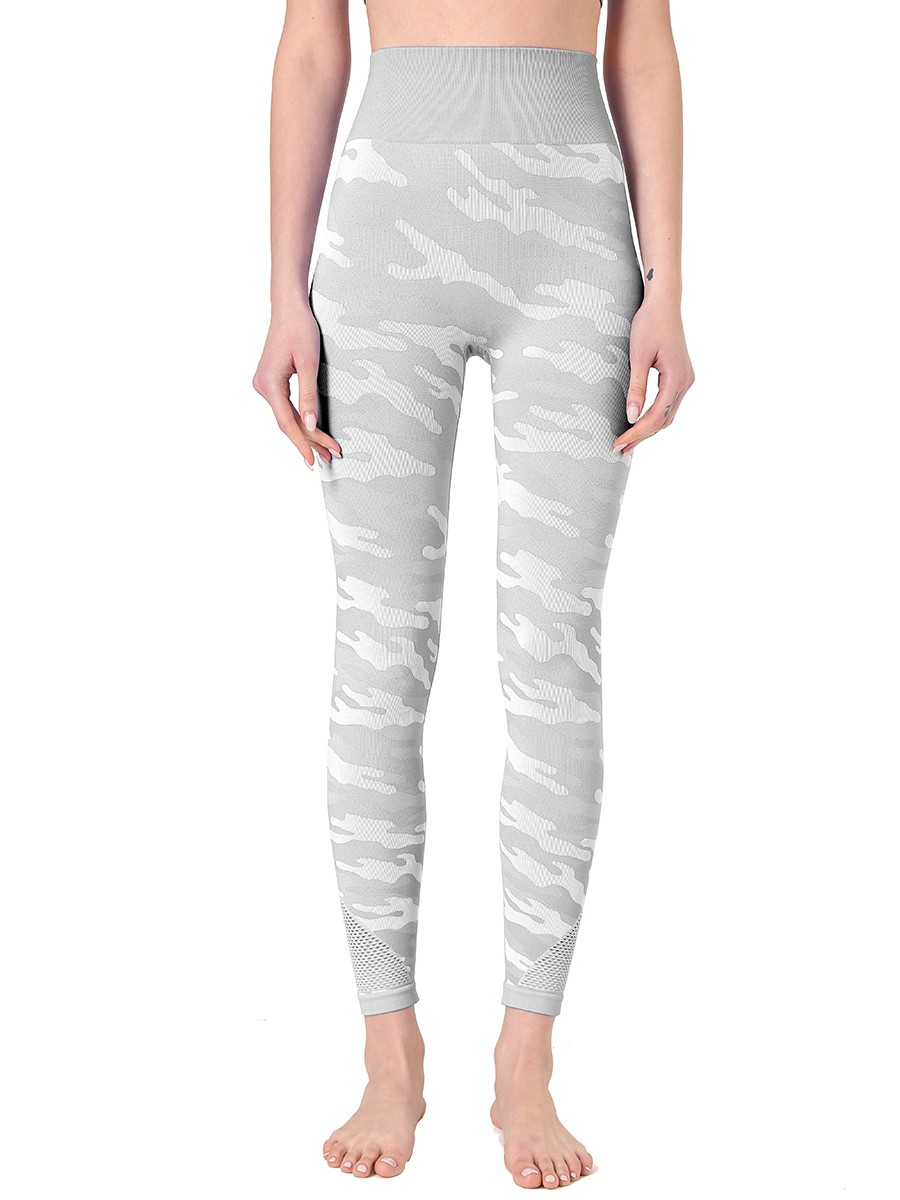Light Gray Patchwork Athletic Suit Ankle Length High Elasticity