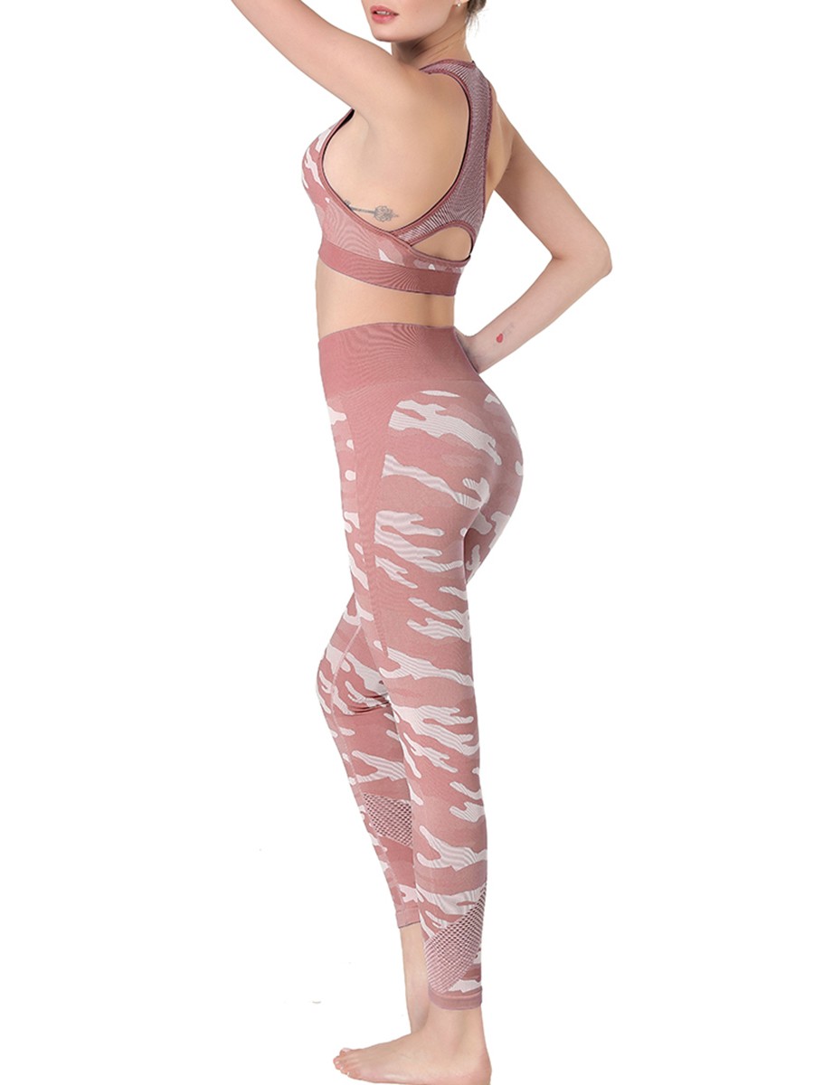 Modern Red Hollow Out Bra Full Length Leggings Good Elasticity
