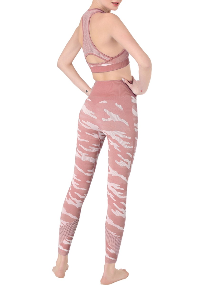 Modern Red Hollow Out Bra Full Length Leggings Good Elasticity