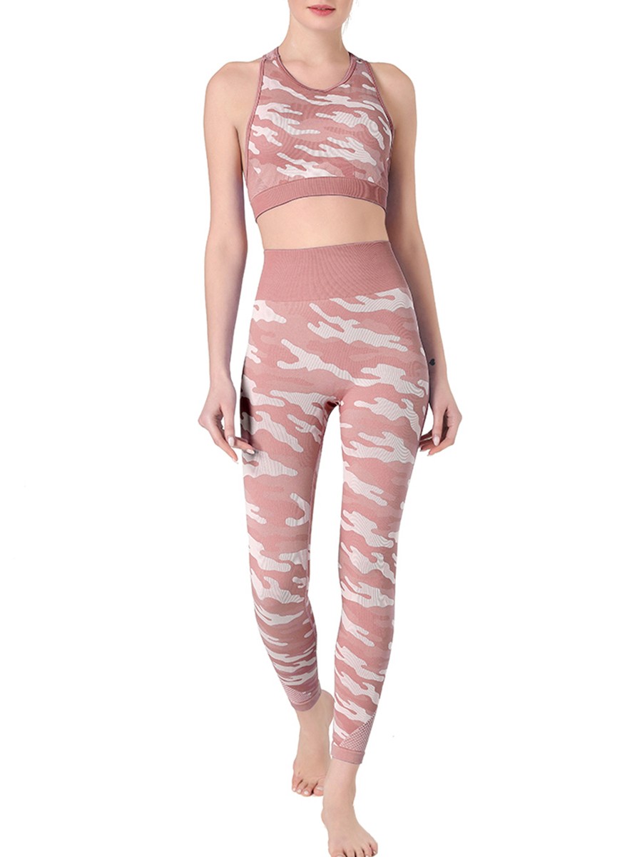 Modern Red Hollow Out Bra Full Length Leggings Good Elasticity