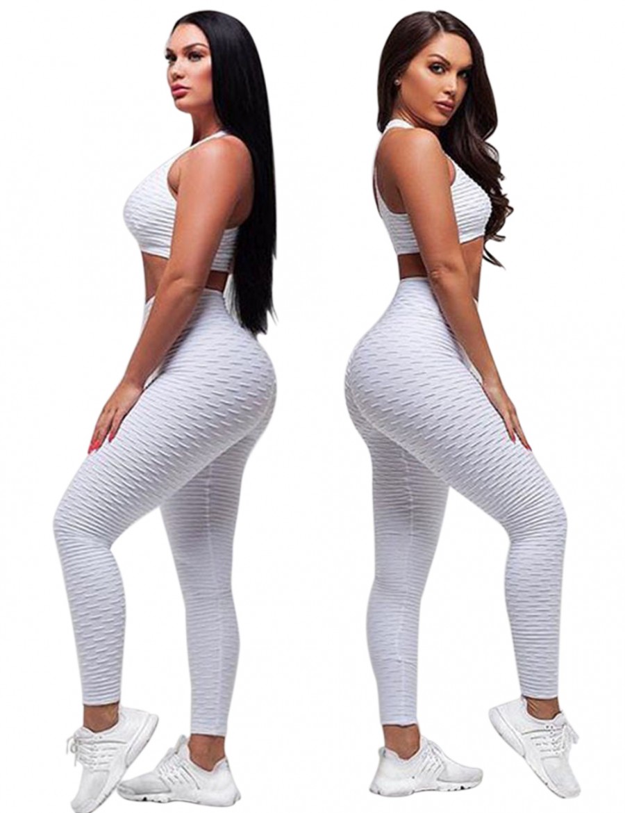 Classic Jacquard White Two Pieces Tracksuit Pads Plain For Romans