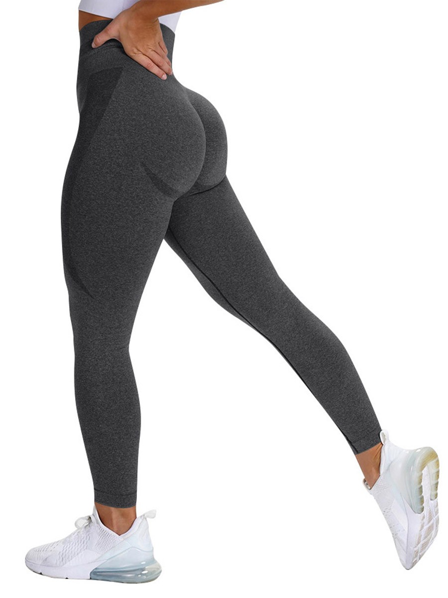 Cheeky Gray Yoga Legging Knit Seamless High Rise For Women