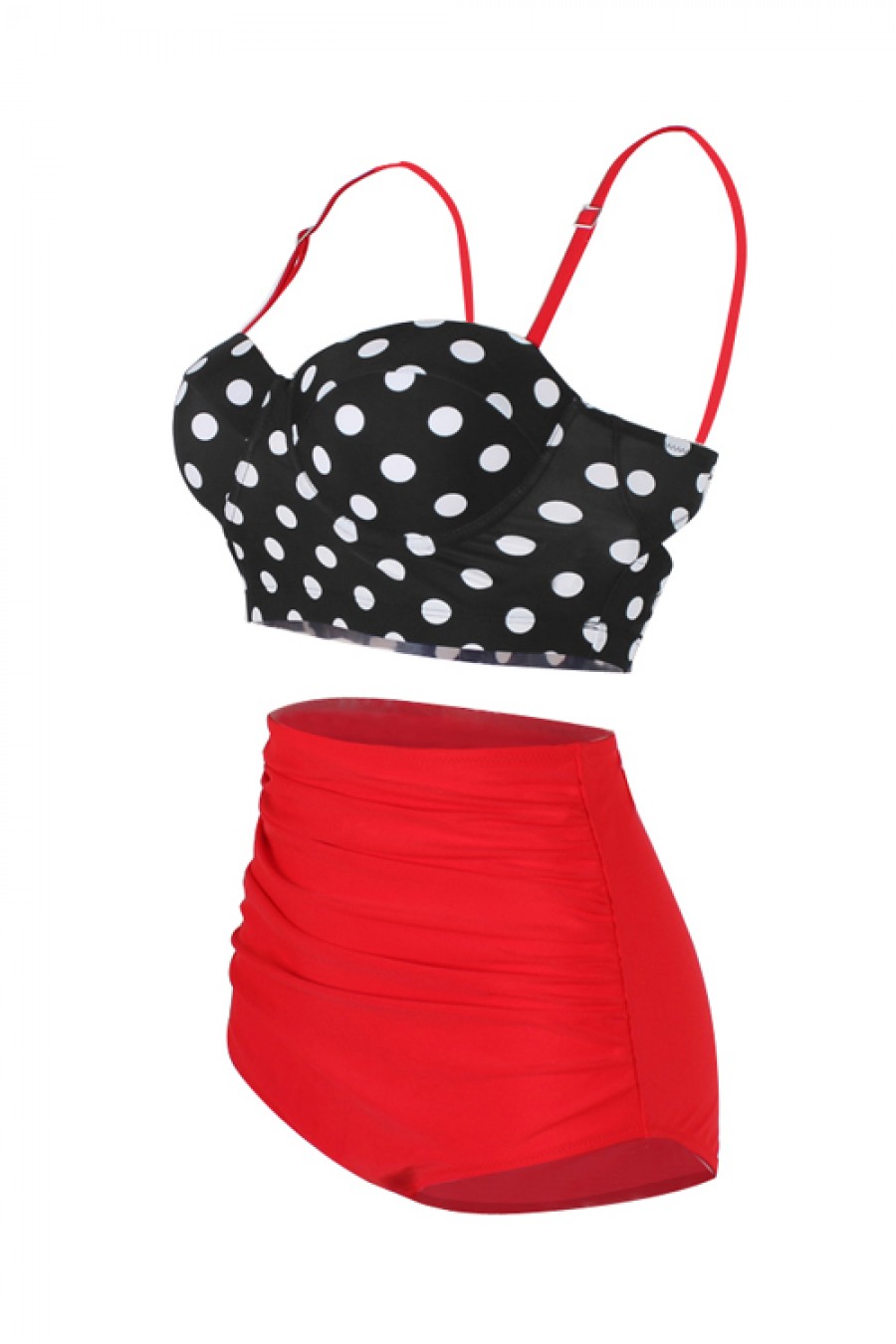 Seaside Red High Waisted Two Piece Bathing Suit Simplicity